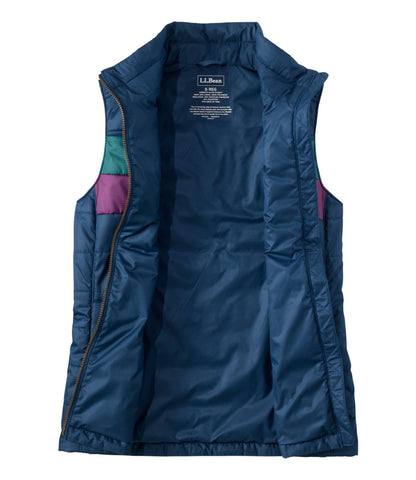 L.L.Bean Women's Mountain Classic Puffer Vest, Colorblock Mariner Blue/Shade Teal