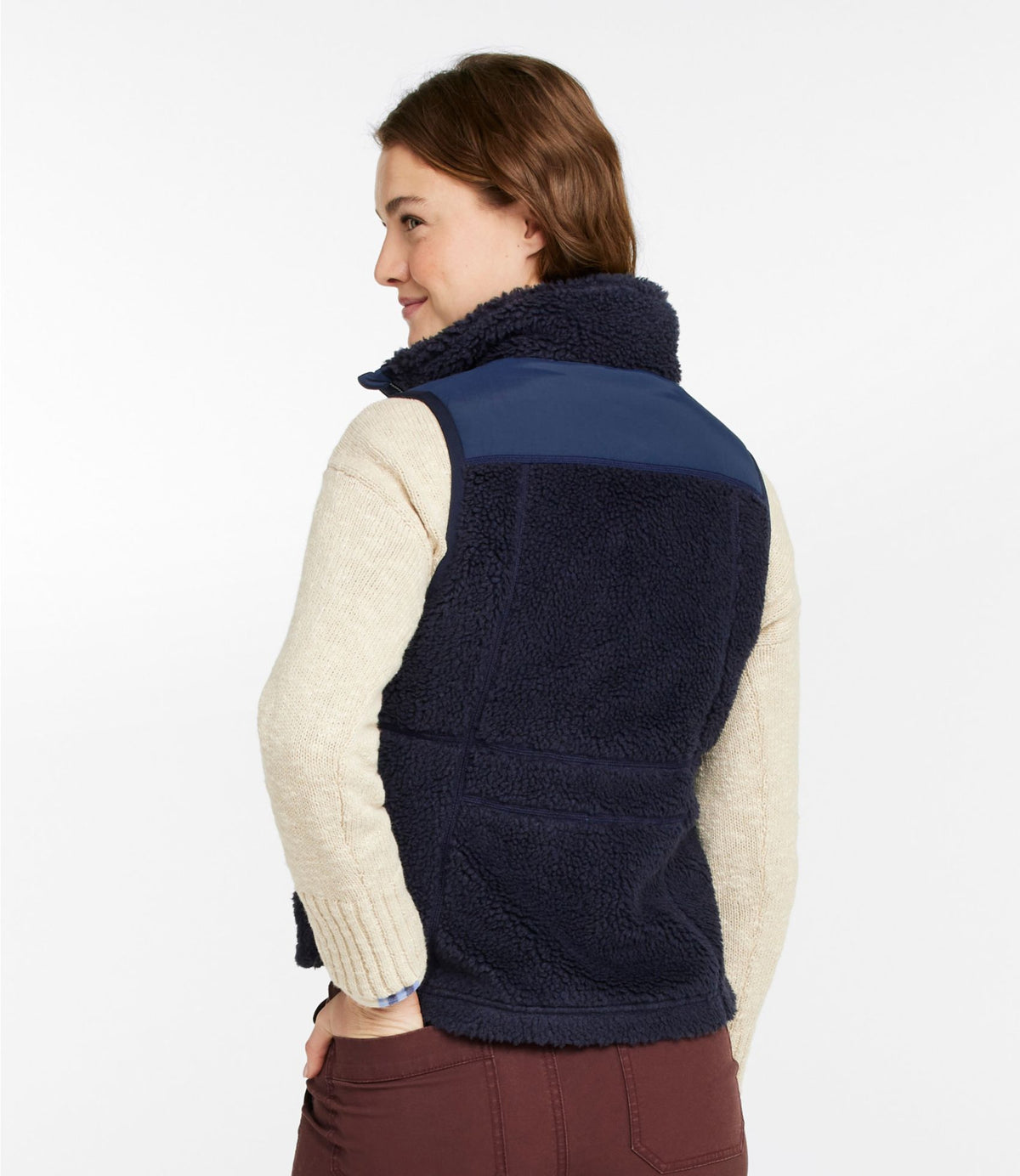 L.L.Bean Women's Bean's Sherpa Fleece Vest Classic Navy