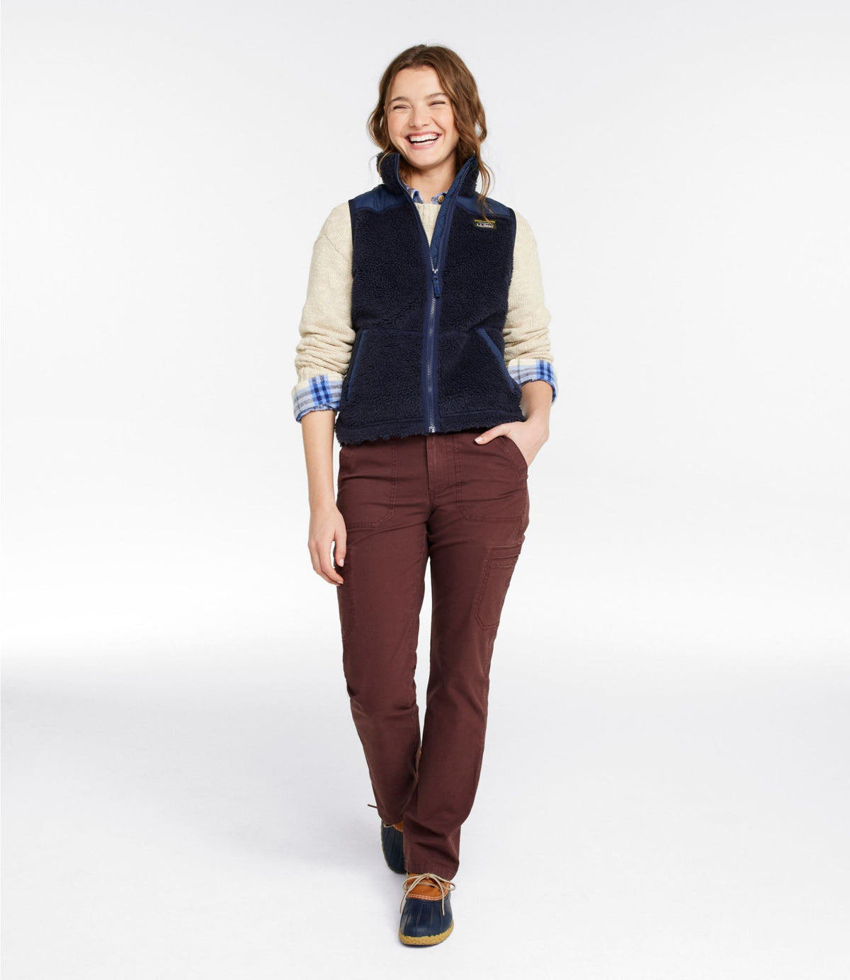 L.L.Bean Women's Bean's Sherpa Fleece Vest Classic Navy