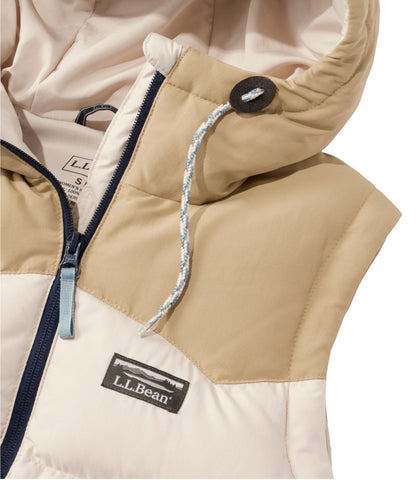 L.L.Bean Women's Mountain Classic Hooded Down Vest Shore/Sandstone