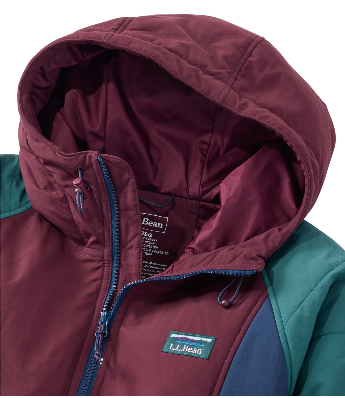 L.L.Bean Men's Mountain Classic Insulated Anorak, Colorblock Dark Cinder/Silver Sand