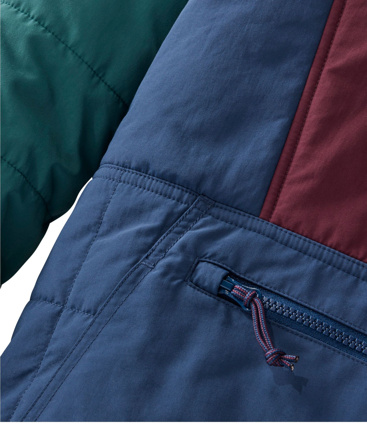 L.L.Bean Men's Mountain Classic Insulated Anorak, Colorblock Dark Cinder/Silver Sand