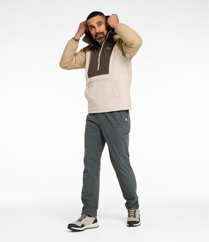 L.L.Bean Men's Mountain Classic Insulated Anorak, Colorblock Dark Cinder/Silver Sand