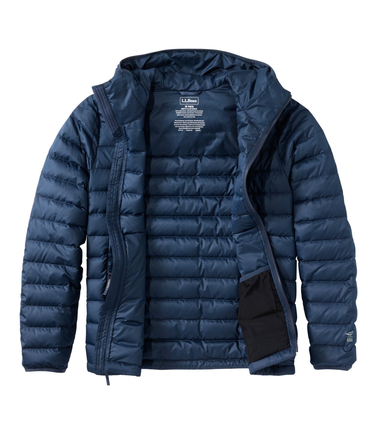 L.L.Bean Men's Access Down Hooded Puffer Nautical Navy
