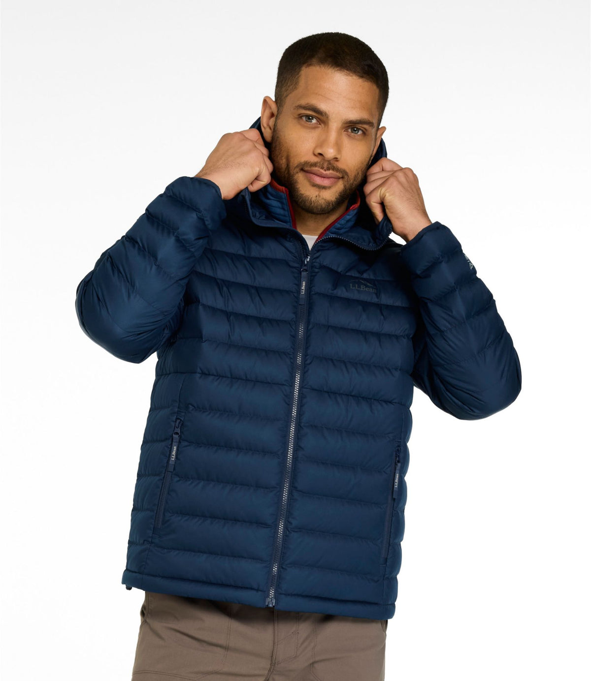 L.L.Bean Men's Access Down Hooded Puffer Nautical Navy