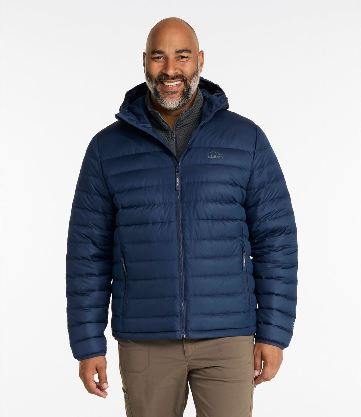 L.L.Bean Men's Access Down Hooded Puffer Nautical Navy