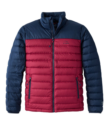 L.L.Bean Men's Access Down Puffer, Colorblock Nautical Navy/Bordeaux