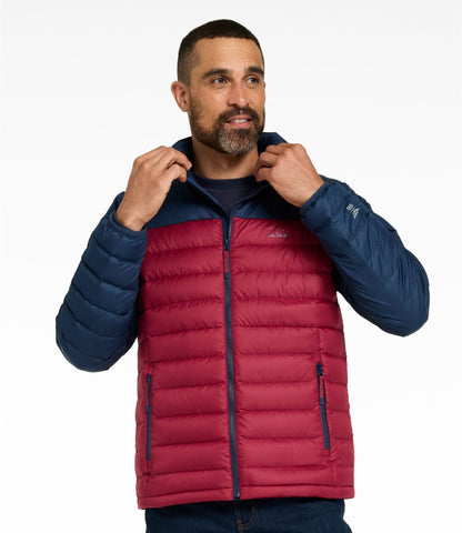 L.L.Bean Men's Access Down Puffer, Colorblock Nautical Navy/Bordeaux