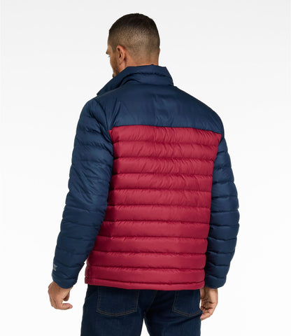 L.L.Bean Men's Access Down Puffer, Colorblock Nautical Navy/Bordeaux