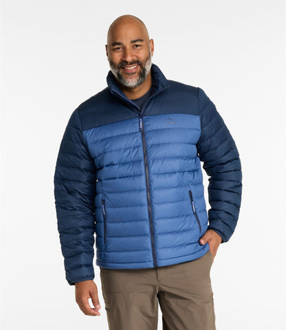 L.L.Bean Men's Access Down Puffer, Colorblock Nautical Navy/Bordeaux