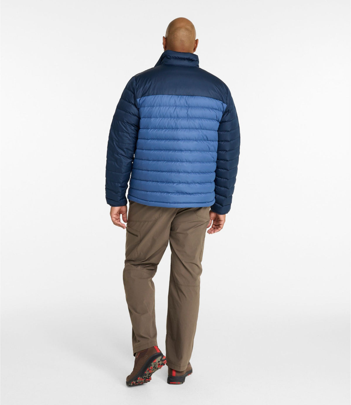 L.L.Bean Men's Access Down Puffer, Colorblock Nautical Navy/Bordeaux
