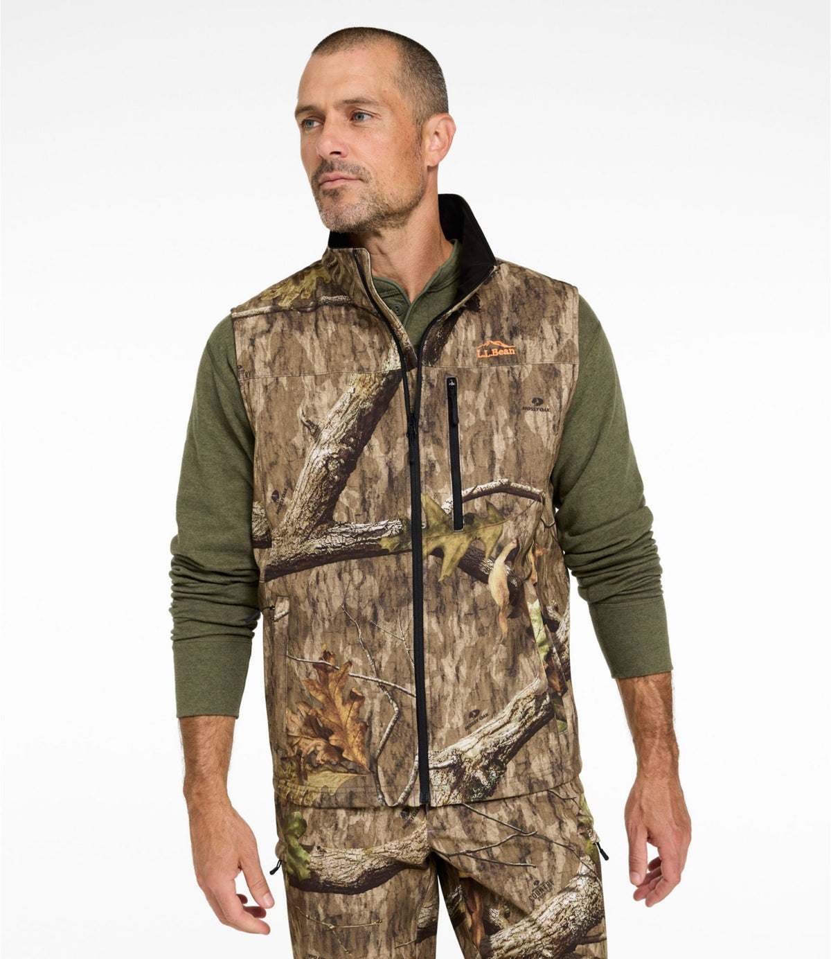 L.L.Bean Men's Hunter's Pathfinder Soft Shell Vest, Camo Mossy Oak Country Roots