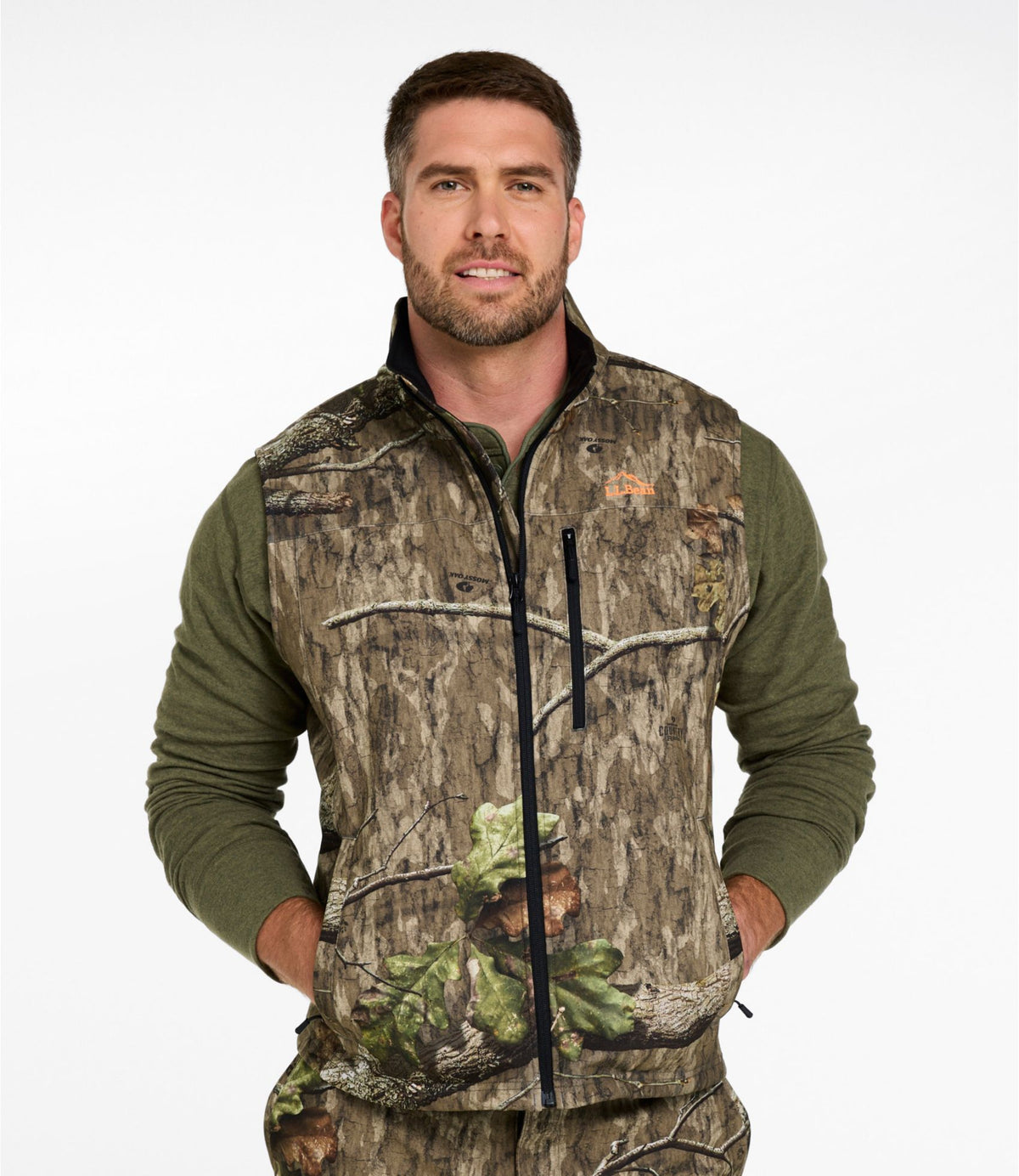 L.L.Bean Men's Hunter's Pathfinder Soft Shell Vest, Camo Mossy Oak Country Roots