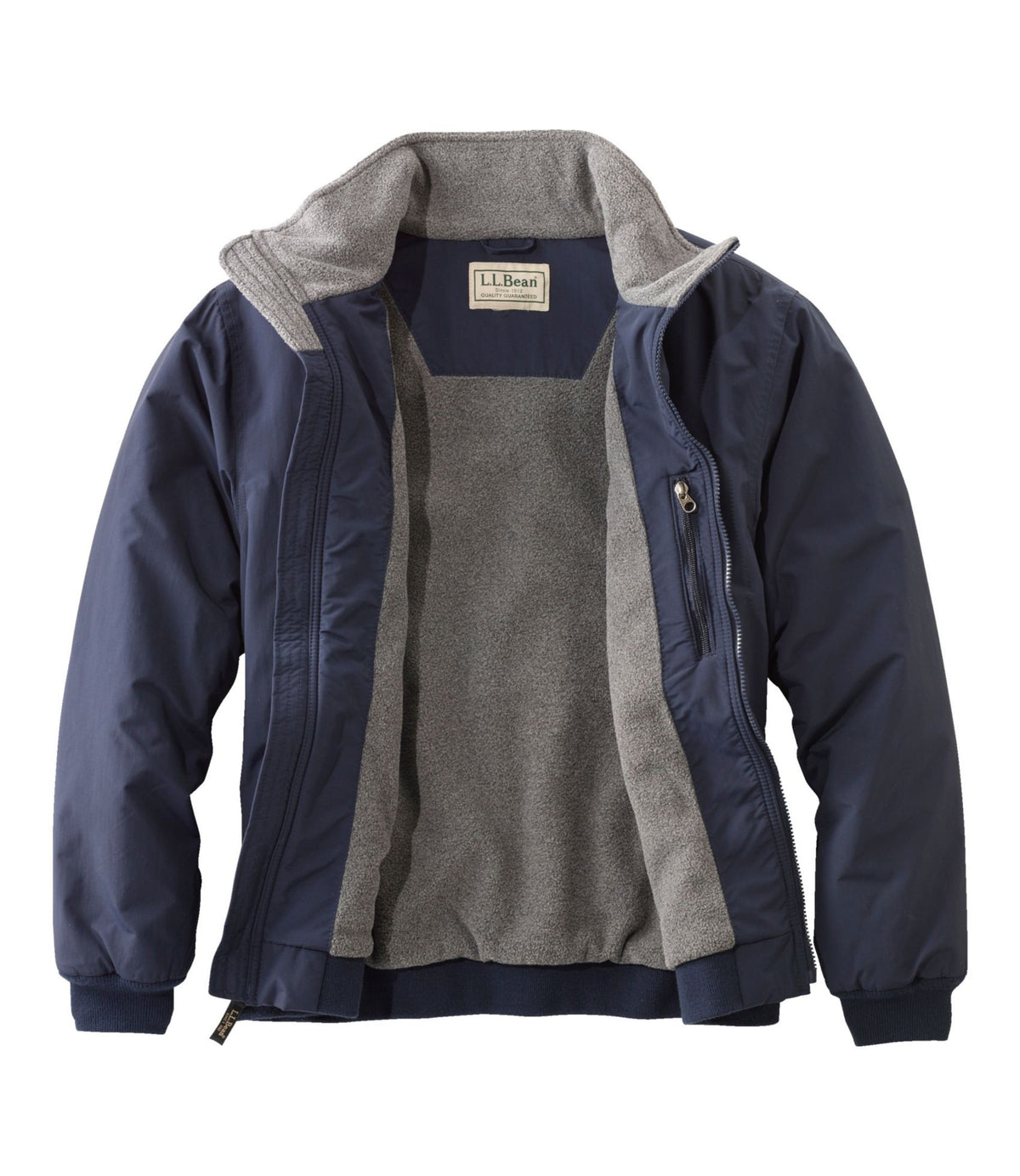 L.L.Bean Men's Warm-Up Jacket, Fleece Lined Navy