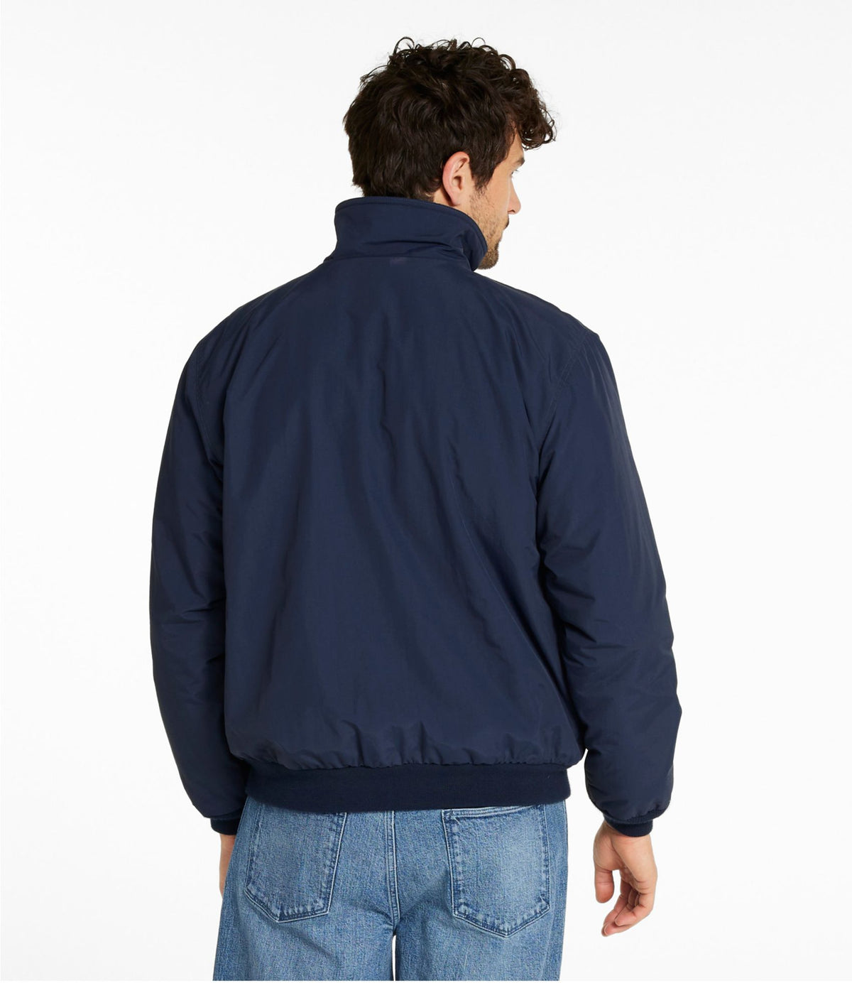 L.L.Bean Men's Warm-Up Jacket, Fleece Lined Navy