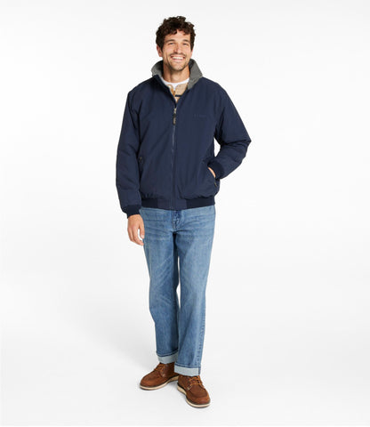 L.L.Bean Men's Warm-Up Jacket, Fleece Lined Navy