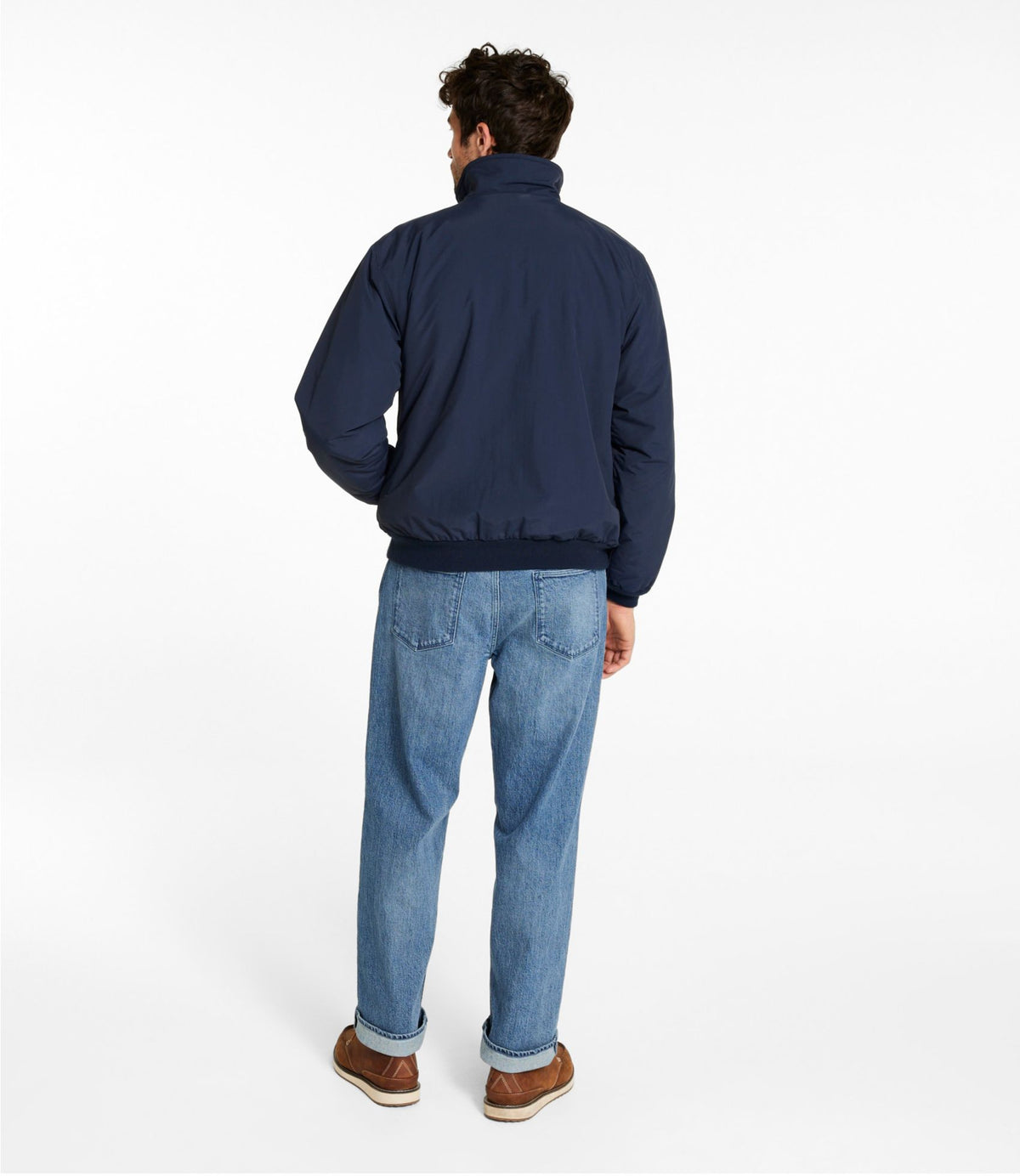 L.L.Bean Men's Warm-Up Jacket, Fleece Lined Navy
