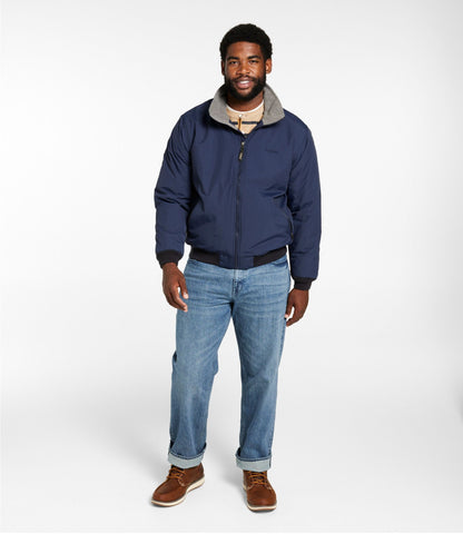 L.L.Bean Men's Warm-Up Jacket, Fleece Lined Navy