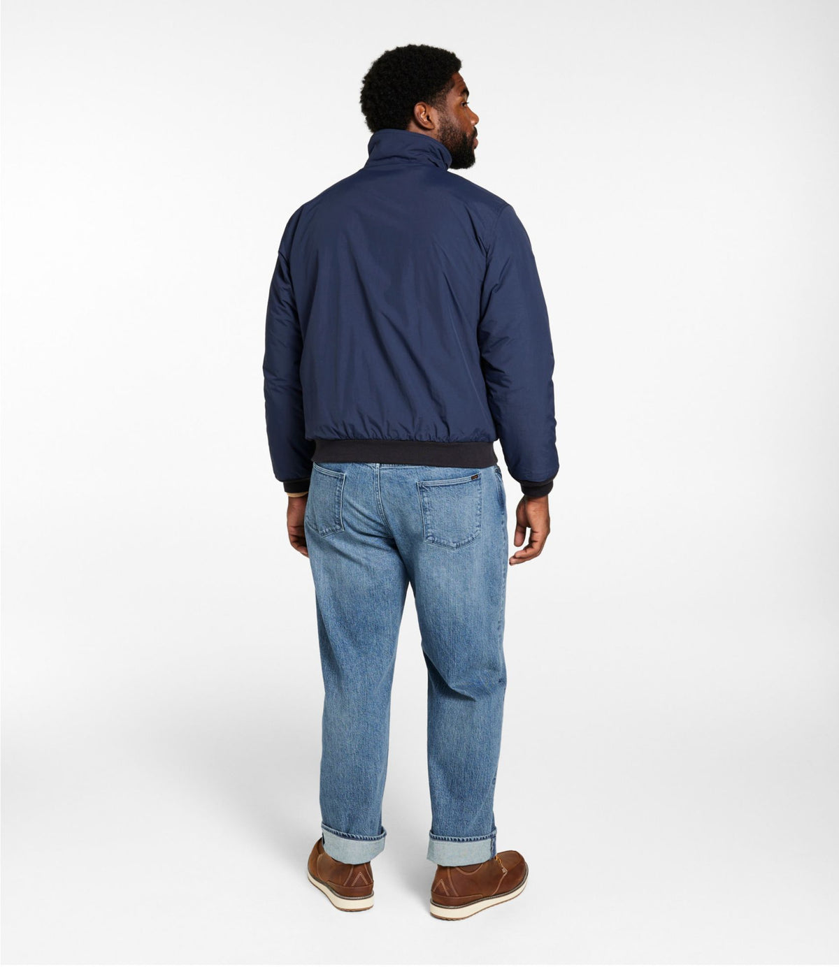 L.L.Bean Men's Warm-Up Jacket, Fleece Lined Navy