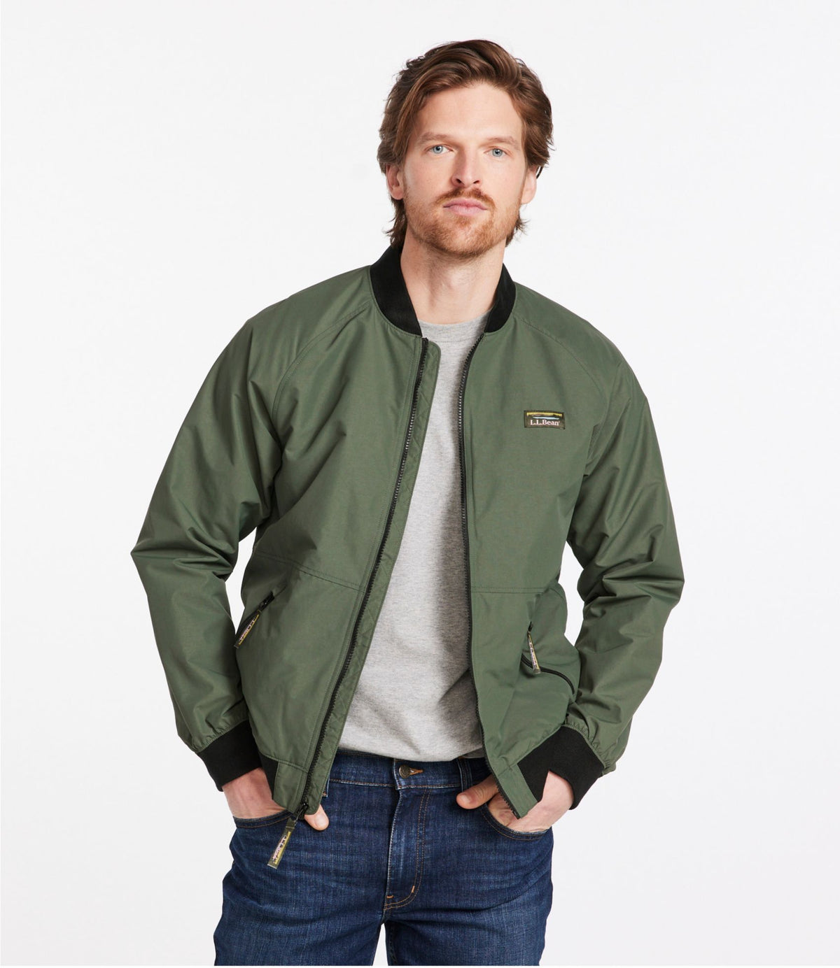 L.L.Bean Men's 3-Season Bomber Jacket Thyme