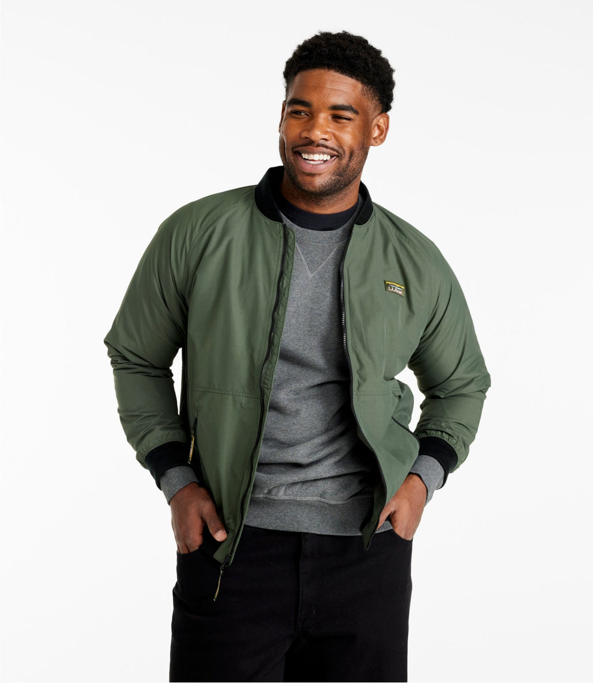 L.L.Bean Men's 3-Season Bomber Jacket Thyme