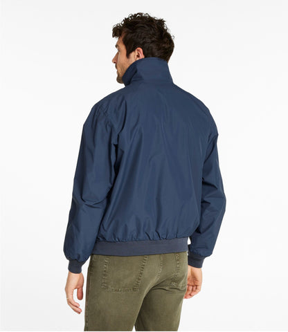 L.L.Bean Men's Warm-Up Jacket, Flannel-Lined Carbon Navy