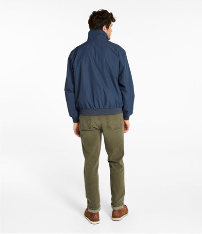 L.L.Bean Men's Warm-Up Jacket, Flannel-Lined Carbon Navy
