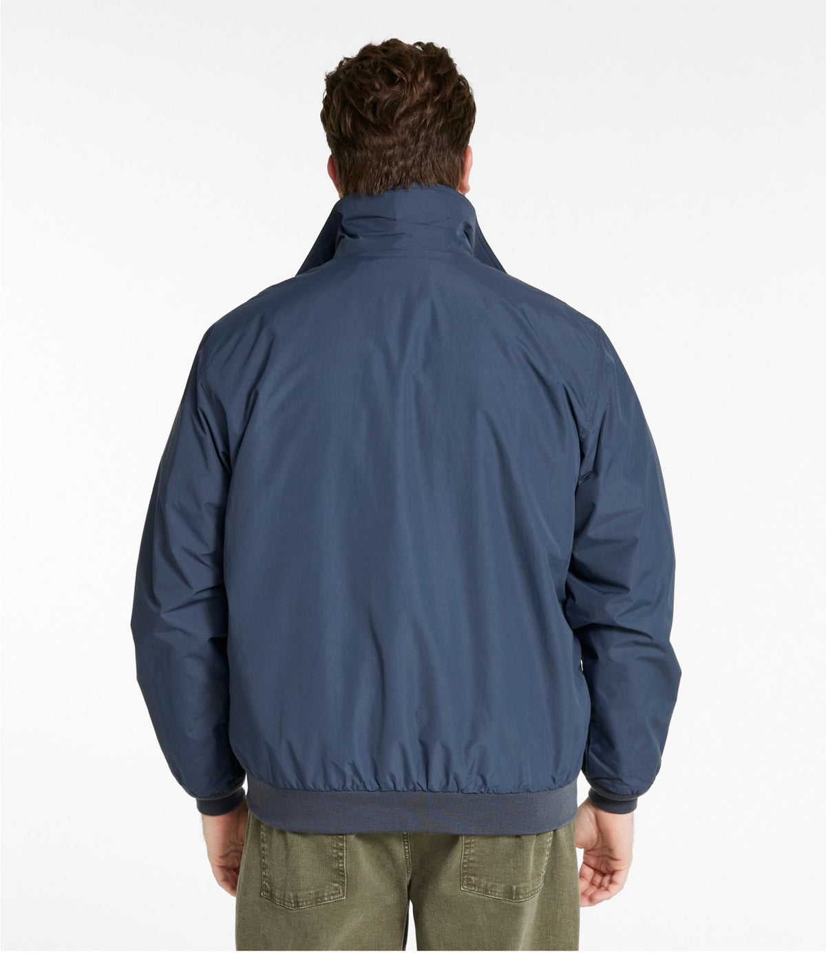 L.L.Bean Men's Warm-Up Jacket, Flannel-Lined Carbon Navy