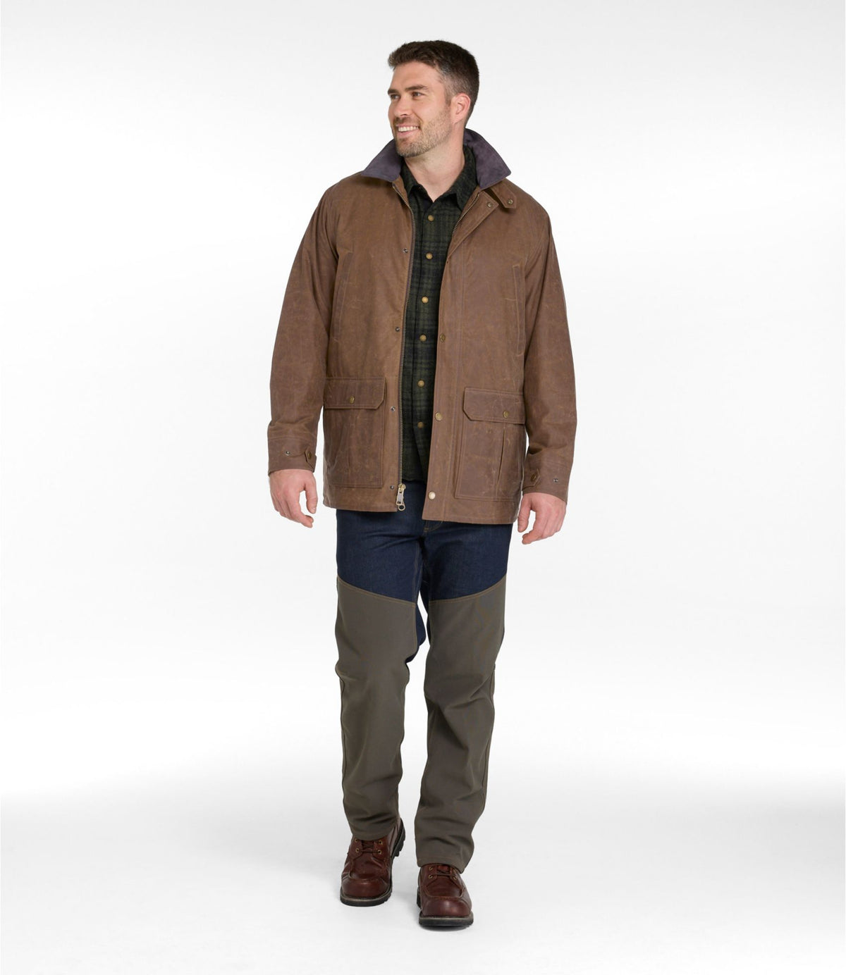L.L.Bean Men's Double L Waxed-Cotton Upland Coat Loden
