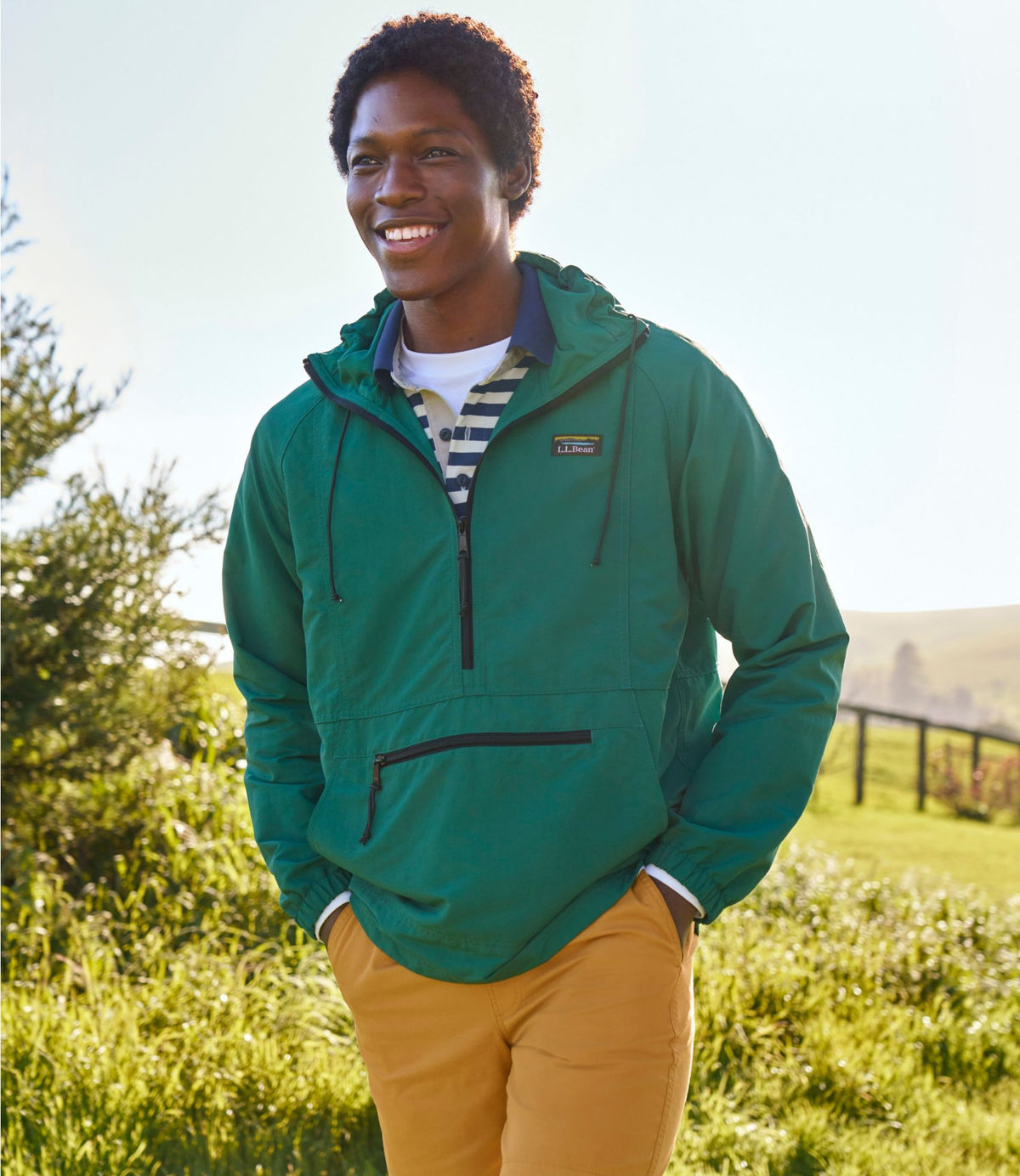 L.L.Bean Men's Mountain Classic Anorak Deep Glacier Blue