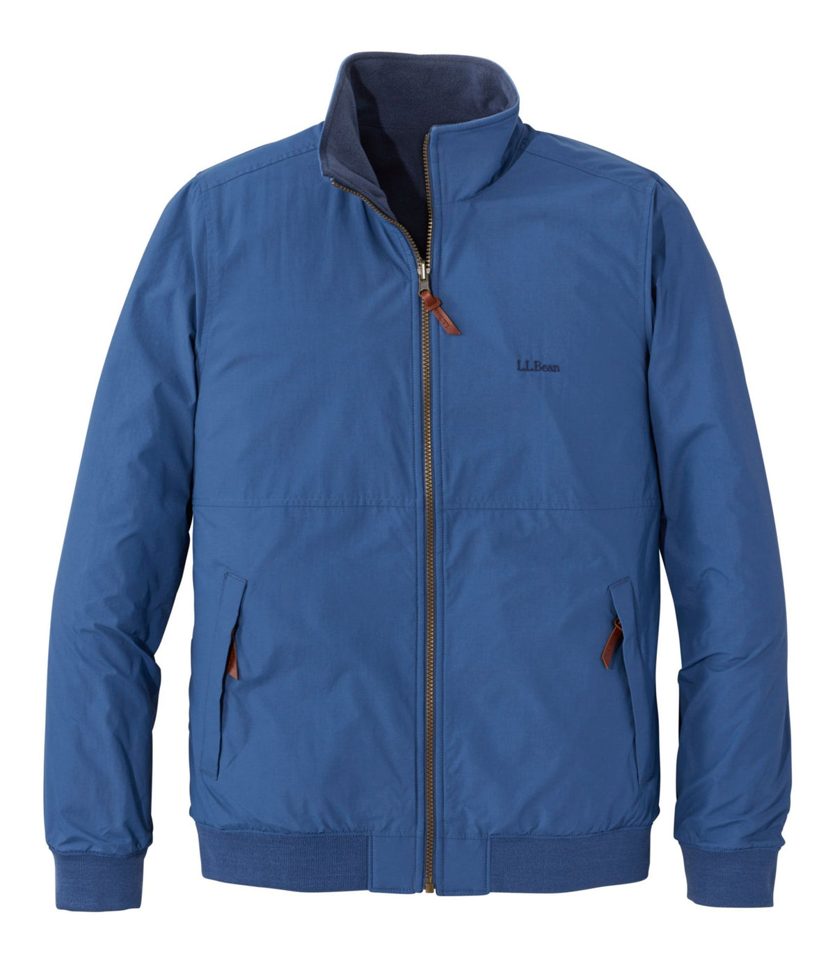L.L.Bean Men's Reversible Warm-Up Jacket Deep Blue