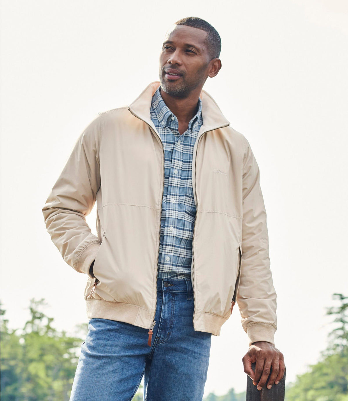 L.L.Bean Men's Reversible Warm-Up Jacket Deep Blue