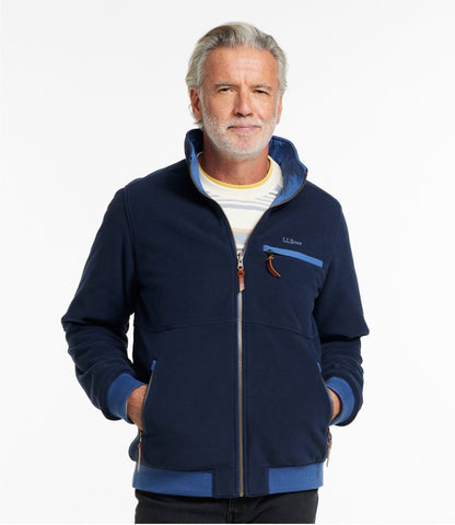 L.L.Bean Men's Reversible Warm-Up Jacket Deep Blue