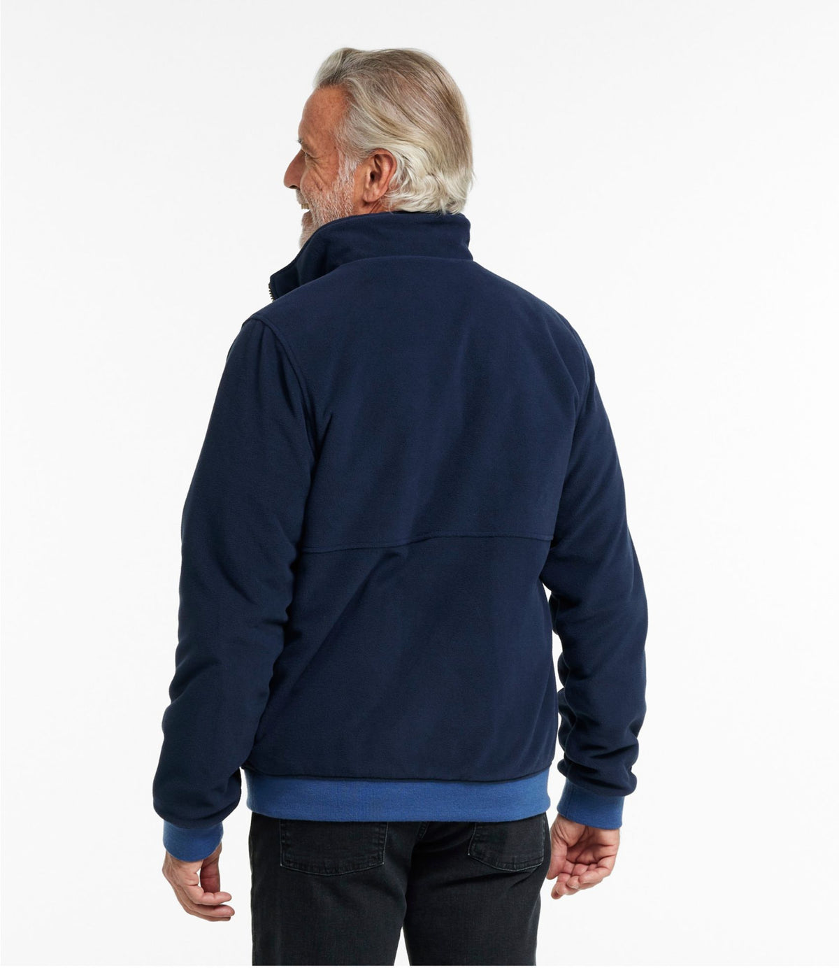 L.L.Bean Men's Reversible Warm-Up Jacket Deep Blue