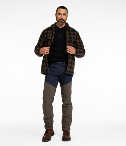 L.L.Bean Men's Maine Guide Zip-Front Jac-Shirt with PrimaLoft, Plaid Malone