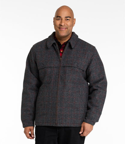 L.L.Bean Men's Maine Guide Zip-Front Jac-Shirt with PrimaLoft, Plaid Malone