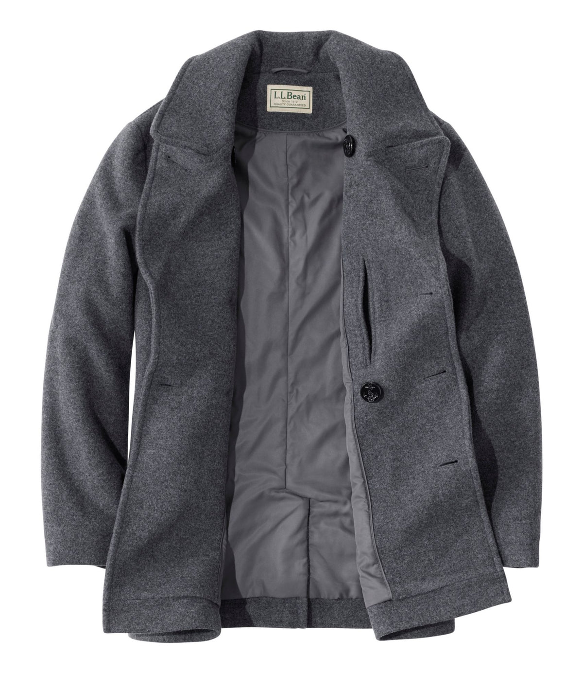 L.L.Bean Authentic wool pea coat Charcoal Heather