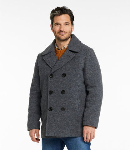 L.L.Bean Authentic wool pea coat Charcoal Heather