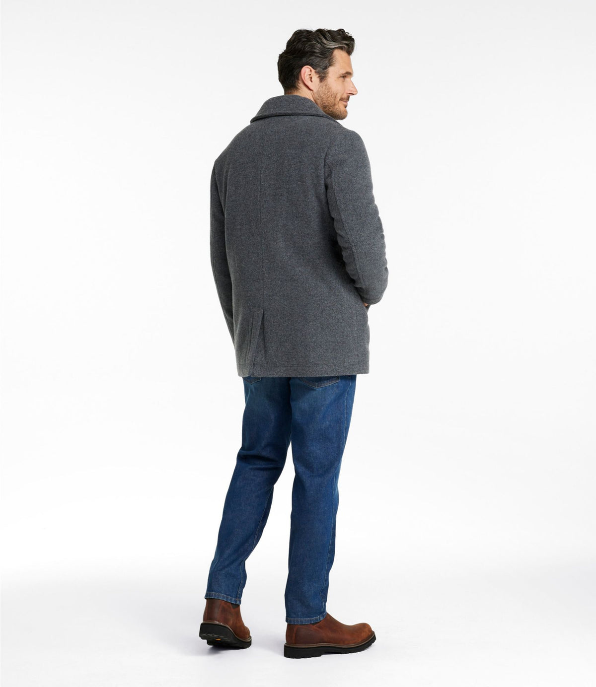 L.L.Bean Authentic wool pea coat Charcoal Heather