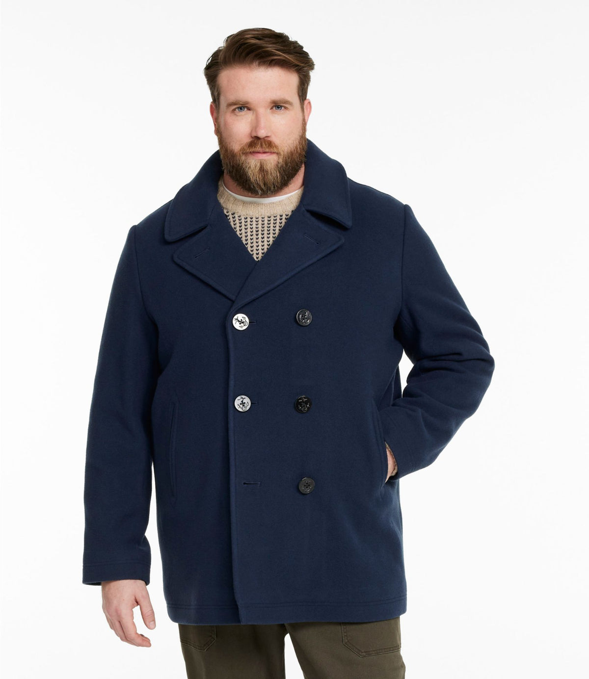 L.L.Bean Authentic wool pea coat Charcoal Heather