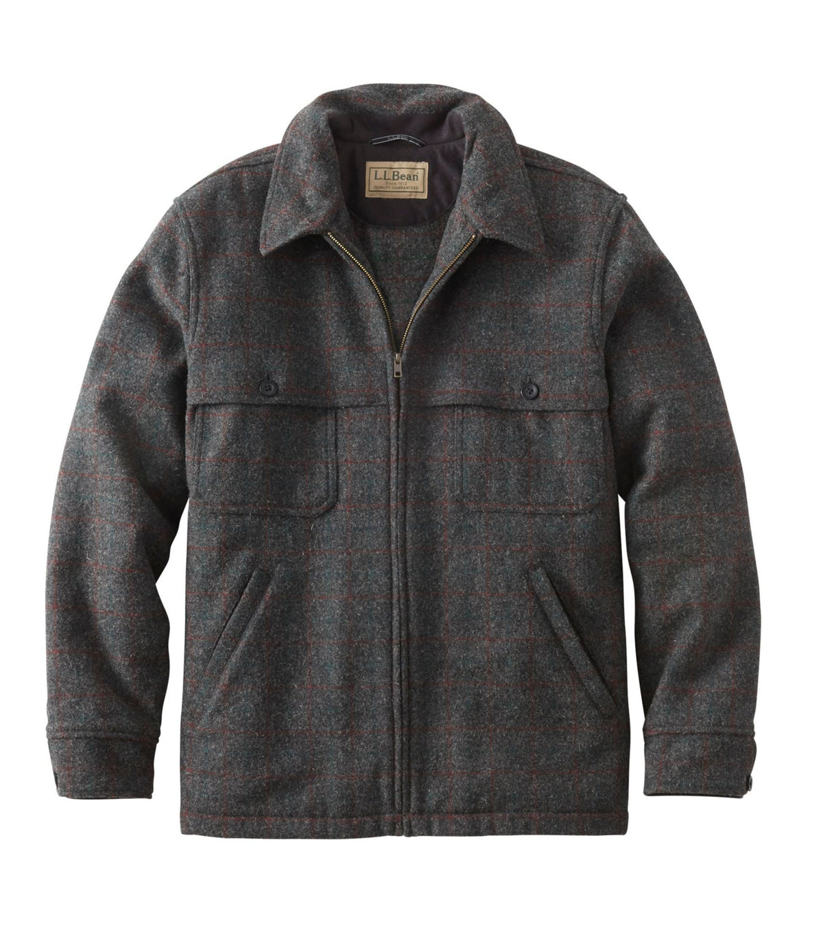L.L.Bean Men's Maine Guide Zip-Front Jac-Shirt, Plaid Malone