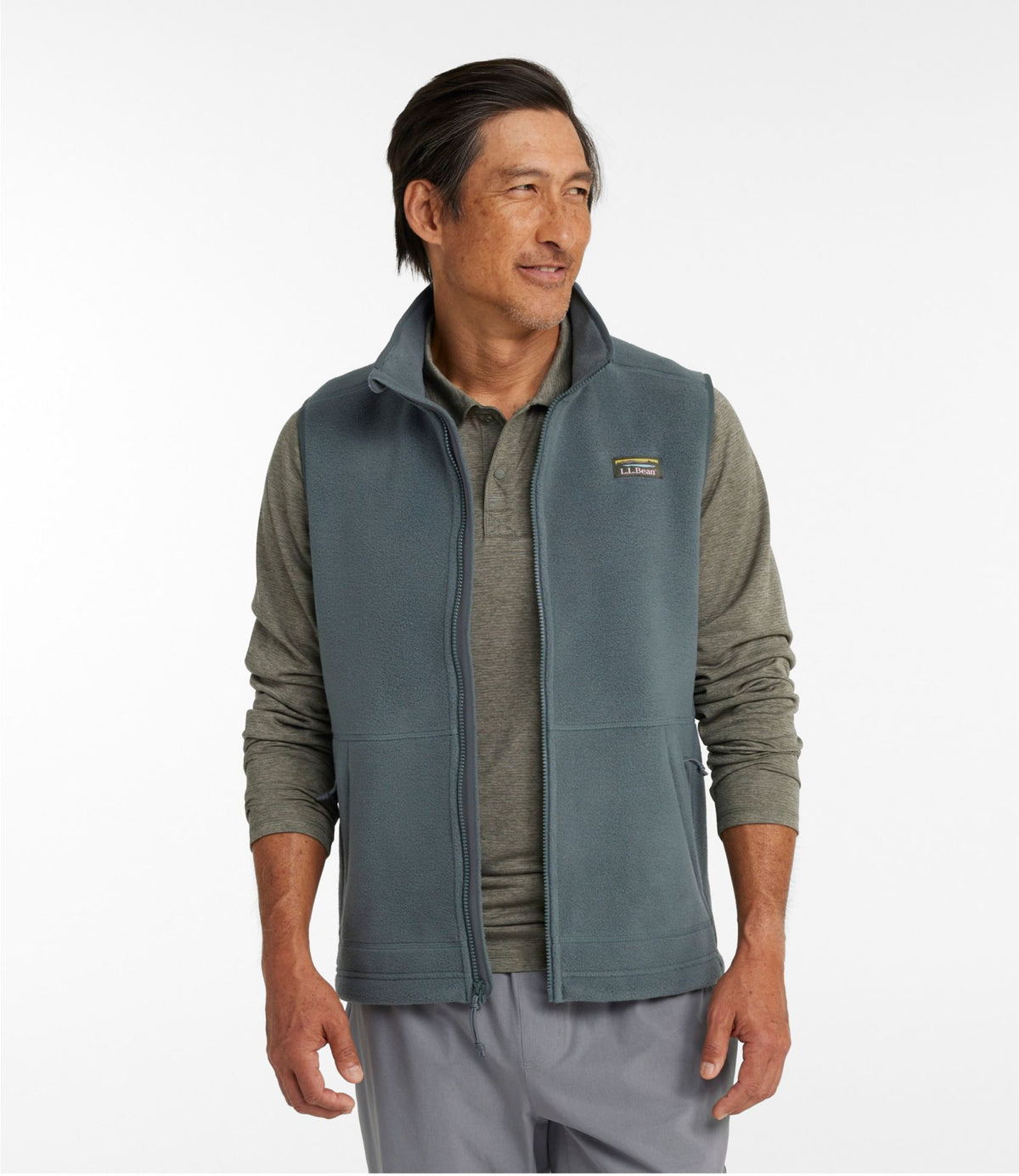 L.L.Bean Men's Mountain Classic Fleece Vest Charcoal Heather