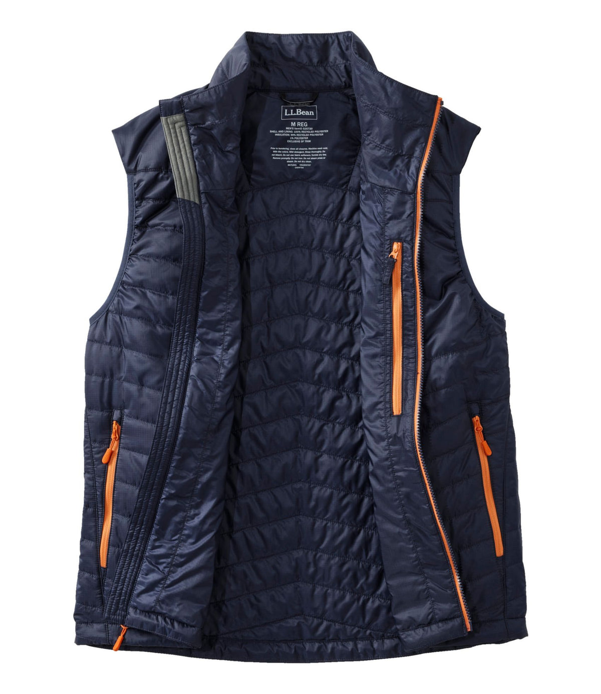 L.L.Bean Men's PrimaLoft Packaway Vest Carbon Navy