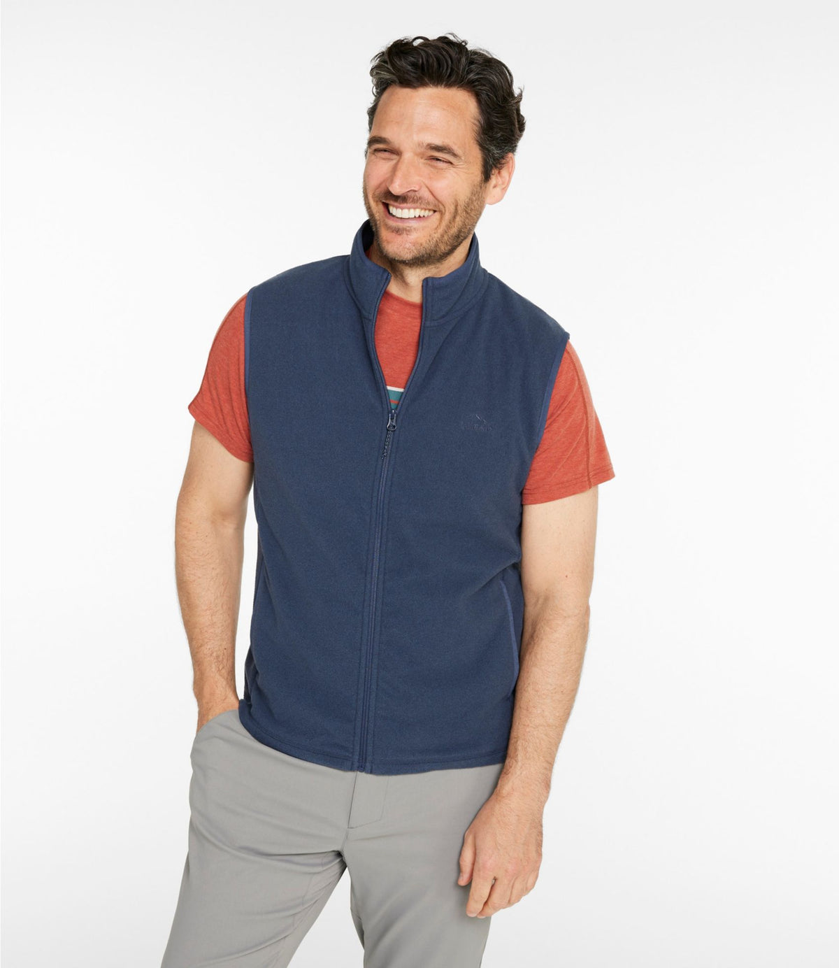 L.L.Bean Men's All Season Access Fleece Vest Carbon Navy