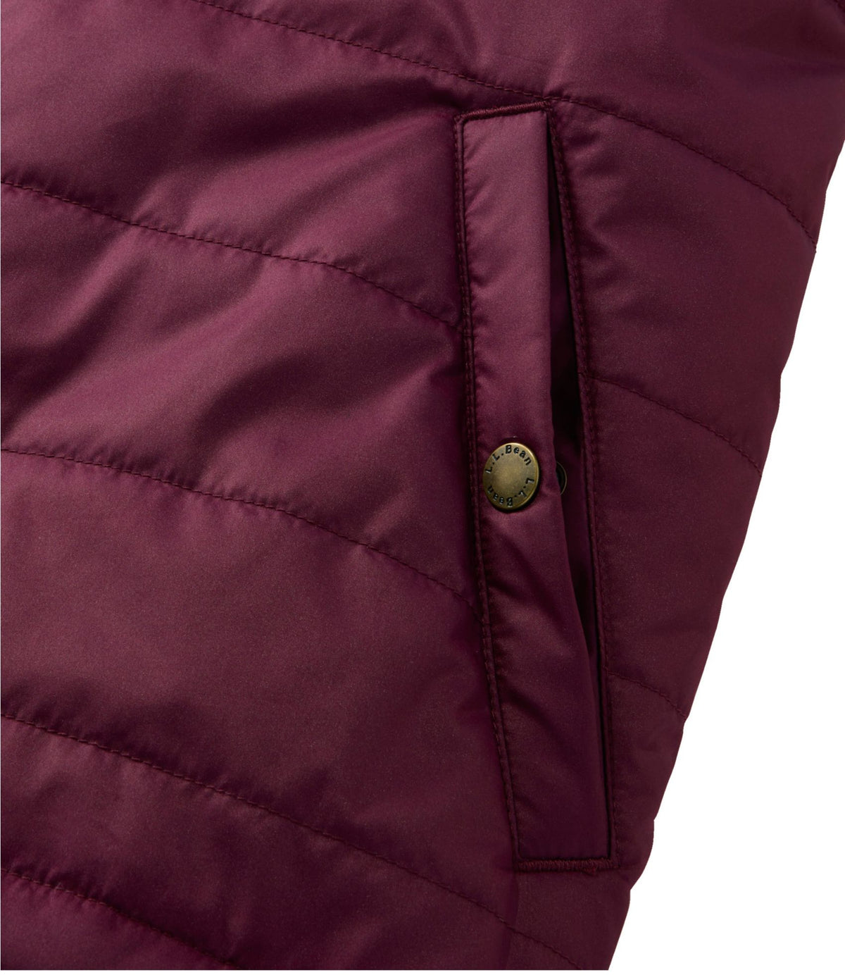 L.L.Bean Men's Mountain Classic Puffer Vest, Colorblock Fig/Mariner Blue
