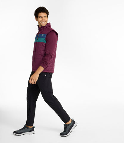 L.L.Bean Men's Mountain Classic Puffer Vest, Colorblock Fig/Mariner Blue