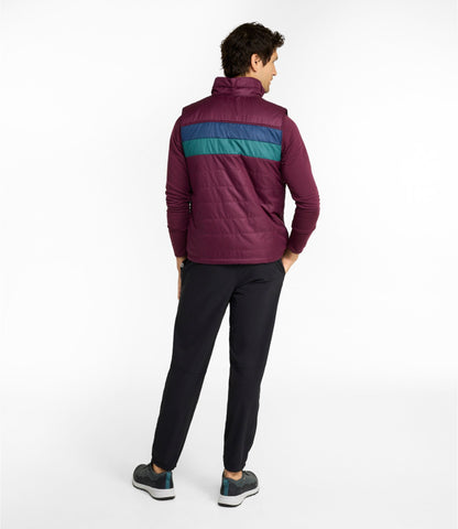 L.L.Bean Men's Mountain Classic Puffer Vest, Colorblock Fig/Mariner Blue