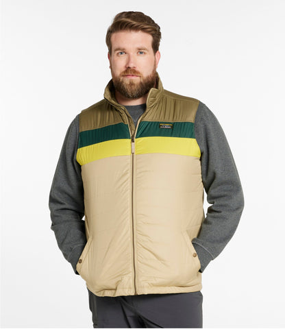 L.L.Bean Men's Mountain Classic Puffer Vest, Colorblock Fig/Mariner Blue