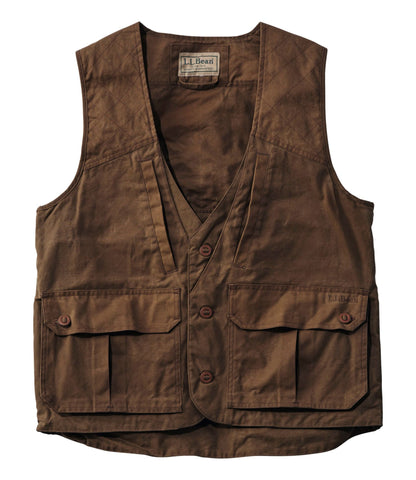 L.L.Bean Men's Double L Waxed-Cotton Upland Vest Maple Brown