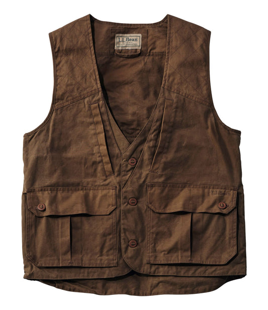 L.L.Bean Men's Double L Waxed-Cotton Upland Vest Maple Brown